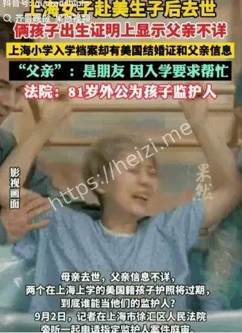 女子赴美生子去世俩孩子生父成谜